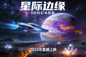 HD科幻电视剧《星际边缘》海报 - 太空飞船与外星星球场景